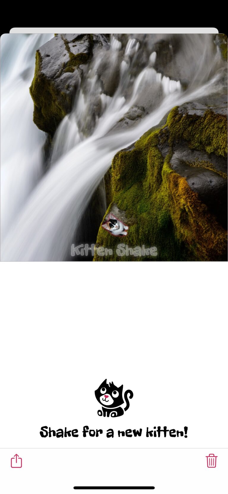 With pinch-to-zoom you can enlarge, shrink, and rotate the kitten. When its being touched, it purrs.