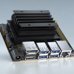 A Jetson Nano single board computer.